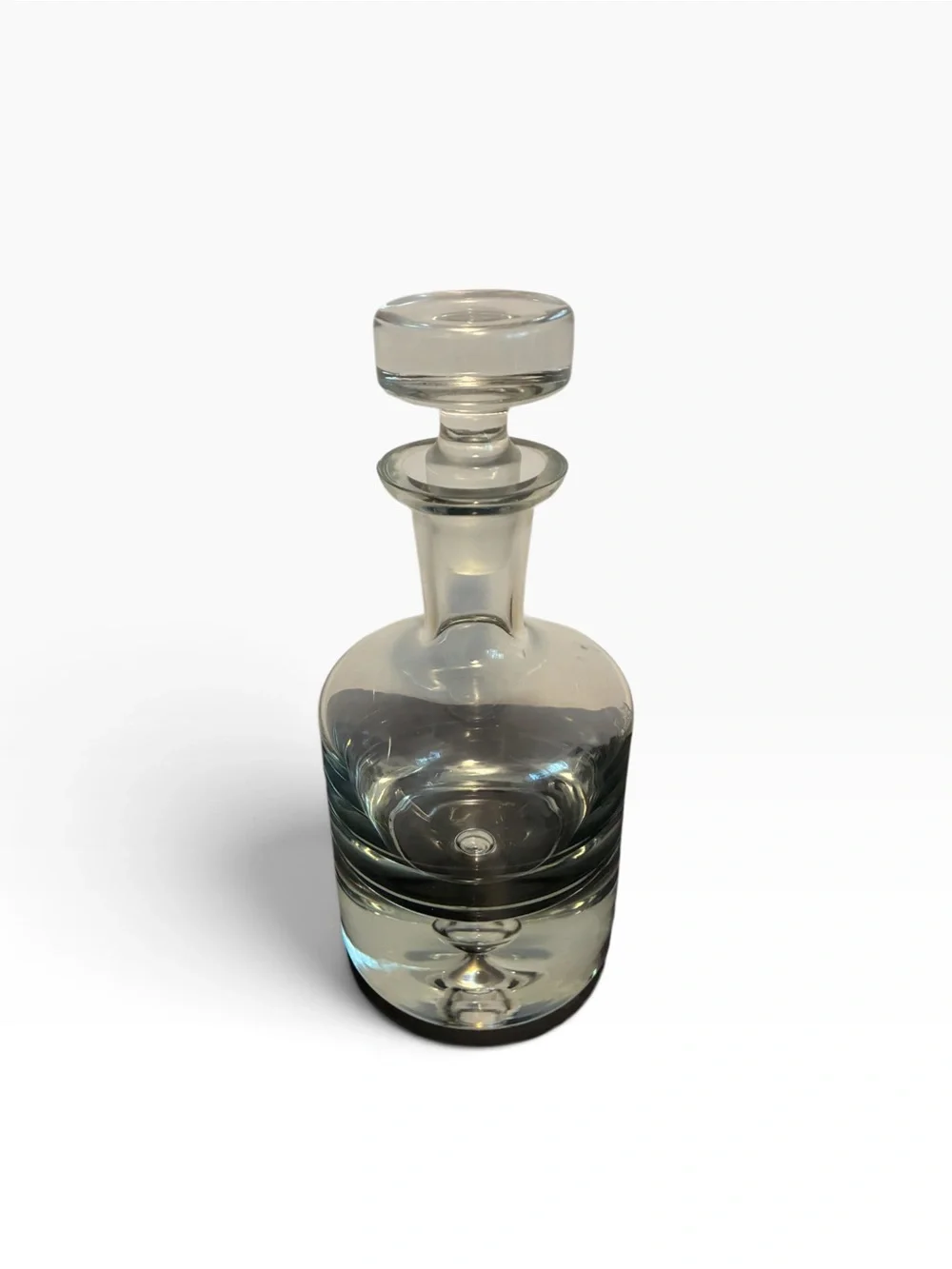 Vintage Krosno Glass Decanter Mid Century Vintage Bubble Base